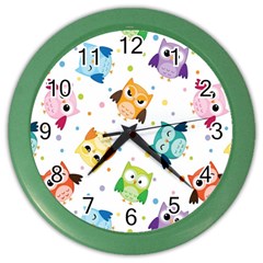 Owl Bird Color Wall Clock by uniart180623