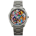 Cartoon Explosion Cartoon Characters Funny Sport Metal Watch Front