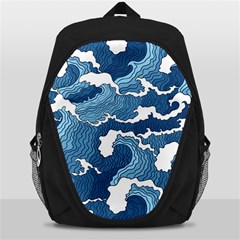 Waves Aesthetics Illustration Japanese Backpack Bag by uniart180623