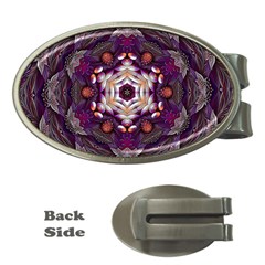 Rosette Kaleidoscope Mosaic Abstract Background Art Money Clips (oval)  by Simbadda