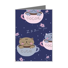 Cute Kittens Sleep Sweetly Mugs Mini Greeting Card by Simbadda