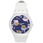 Cute Kittens Sleep Sweetly Mugs Round Plastic Sport Watch (M) Front