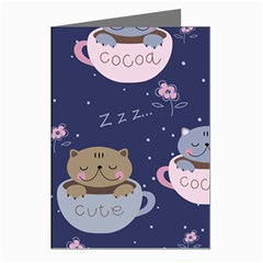 Cute Kittens Sleep Sweetly Mugs Greeting Cards (pkg Of 8) by Simbadda