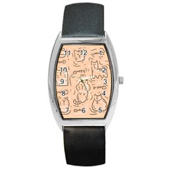 Cat Background Barrel Style Metal Watch by Simbadda