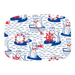 Nautical Cats Seamless Pattern Mini Square Pill Box by Simbadda