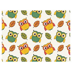 Background-with-owls-leaves-pattern Premium Plush Fleece Blanket (extra Small) by Simbadda