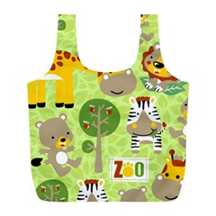 Funny Animals Cartoon Full Print Recycle Bag (l) by Simbadda