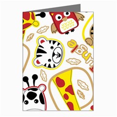 Vector Seamless Pattern Nice Animals Cartoon Greeting Cards (pkg Of 8) by Simbadda