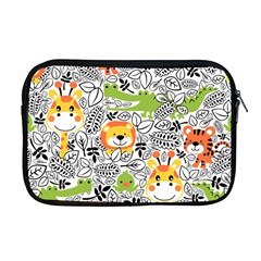 Seamless Pattern With Wildlife Cartoon Apple Macbook Pro 17  Zipper Case by Simbadda