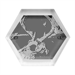 Deer Skull Hexagon Wood Jewelry Box Front