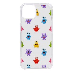 Seamless-pattern-cute-funny-monster-cartoon-isolated-white-background Iphone 14 Tpu Uv Print Case