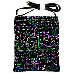 Math-linear-mathematics-education-circle-background Shoulder Sling Bag by Simbadda