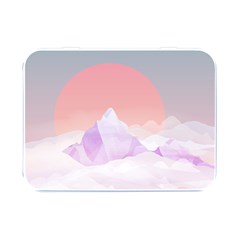 Mountain Sunset Above Clouds Flip Top Metal Box (silver)  