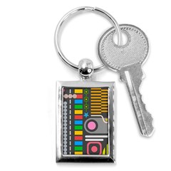 Pattern Geometric Abstract Colorful Arrows Lines Circles Triangles Key Chain (rectangle) by Bangk1t