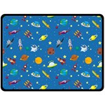 Space Rocket Solar System Pattern Fleece Blanket (Large) 80 x60  Blanket Front