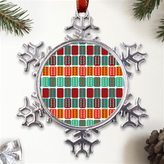 Bricks Abstract Seamless Pattern Metal Large Snowflake Ornament