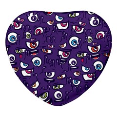 Eye Artwork Decor Eyes Pattern Purple Form Backgrounds Illustration Heart Glass Fridge Magnet (4 Pack)