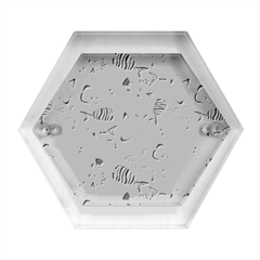 Sea Creature Themed Artwork Underwater Background Pictures Hexagon Wood Jewelry Box