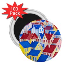 City Houses Cute Drawing Landscape Village 2 25  Magnets (100 Pack)  by Bangk1t