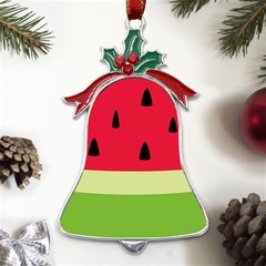 Watermelon Fruit Food Healthy Vitamins Nutrition Metal Holly Leaf Bell Ornament