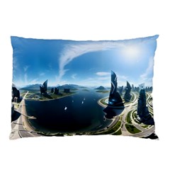 Futuristic City Fantasy Scifi Pillow Case (two Sides) by Ravend