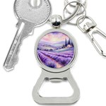 Lavender Flower Tree Bottle Opener Key Chain Front