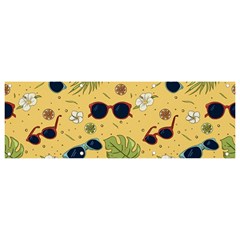 Seamless Pattern Of Sunglasses Tropical Leaves And Flower Banner And Sign 9  X 3  by Grandong