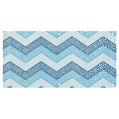 Seamless Pattern Of Cute Summer Blue Line Zigzag Banner And Sign 4  X 2  by Grandong