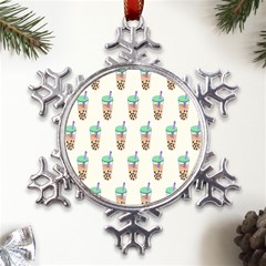 Cute Boba Metal Large Snowflake Ornament