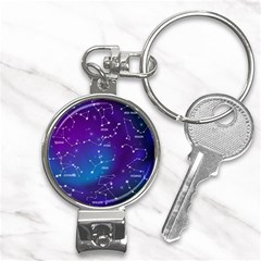 Realistic Night Sky With Constellations Nail Clippers Key Chain by Cowasu