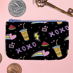 Cute-girl-things-seamless-background Large Coin Purse by pakminggu