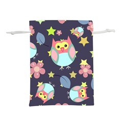 Owl-stars-pattern-background Lightweight Drawstring Pouch (m) by pakminggu