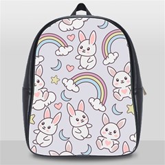 Seamless-pattern-with-cute-rabbit-character School Bag (xl) by pakminggu