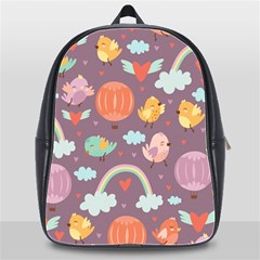 Cute-seamless-pattern-with-doodle-birds-balloons School Bag (xl) by pakminggu