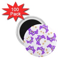 Purple-owl-pattern-background 1 75  Magnets (100 Pack)  by pakminggu