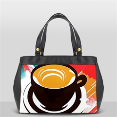 Coffee Tea Cappuccino Oversize Office Handbag (2 Sides) by uniart180623