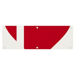 Heart-love-flag-denmark-red-cross Banner And Sign 6  X 2  by Bedest