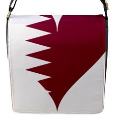 Heart-love-flag-qatar Flap Closure Messenger Bag (s) by Bedest