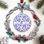 Violet-01 Metal X mas Wreath Holly leaf Ornament Front