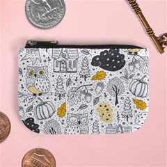 Doodle Seamless Pattern With Autumn Elements Mini Coin Purse by pakminggu