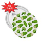 Vegetable Pattern With Composition Broccoli 2.25  Buttons (10 pack)  Front