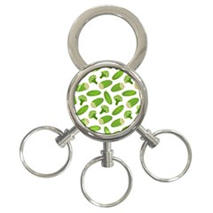 Vegetable Pattern With Composition Broccoli 3-ring Key Chain by pakminggu