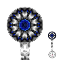 Kaleidoscope-abstract-round Stainless Steel Nurses Watch by Bedest