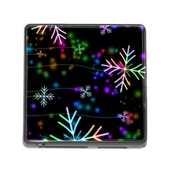 Snowflakes Snow Winter Christmas Memory Card Reader (square 5 Slot) by Bedest