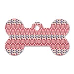 Christmas-pattern-background-green-decorative-star-snow Dog Tag Bone (Two Sides) Back