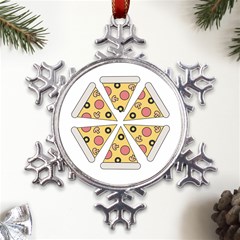 Pizza-slice-food-italian Metal Large Snowflake Ornament