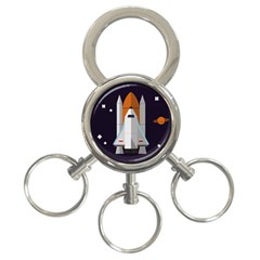 Rocket-space-universe-spaceship 3-ring Key Chain by Cowasu