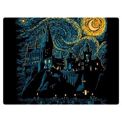 Castle Starry Night Van Gogh Parody Premium Plush Fleece Blanket (extra Small) by Sarkoni