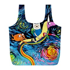 Cartoon Parody  Art Starry Night Van Gogh Full Print Recycle Bag (l) by Sarkoni