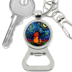 Lion Art Starry Night Van Gogh Bottle Opener Key Chain by Sarkoni